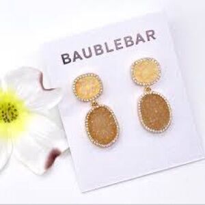 BaubleBar Gold and cream Dangle Earrings